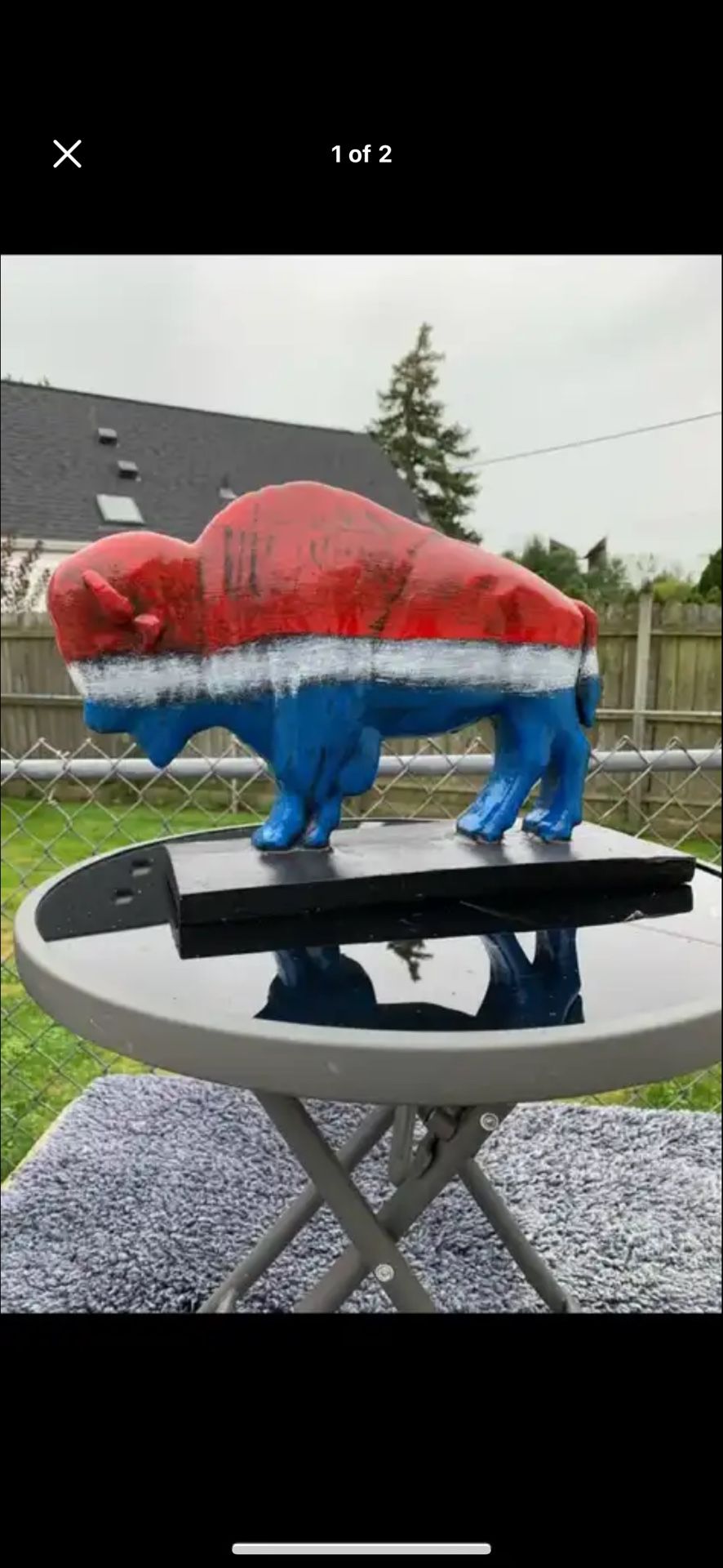 The Red White And Blue Buffalo Statue