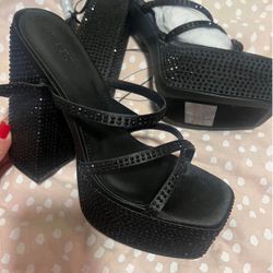 Rhinestone Platform Heels - Forever 21 (Size 8)