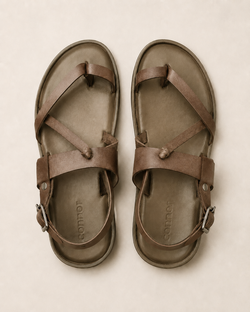 dmodot Brown Pelle Francio Marrone Leather Sandals