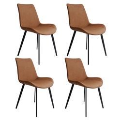 Faux Leather Modern Dining Chairs - 4 Chairs