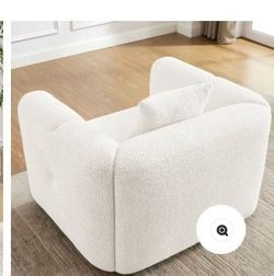 42''W Modern Oversized Boucle Accent Chair with Pillow for Living Room