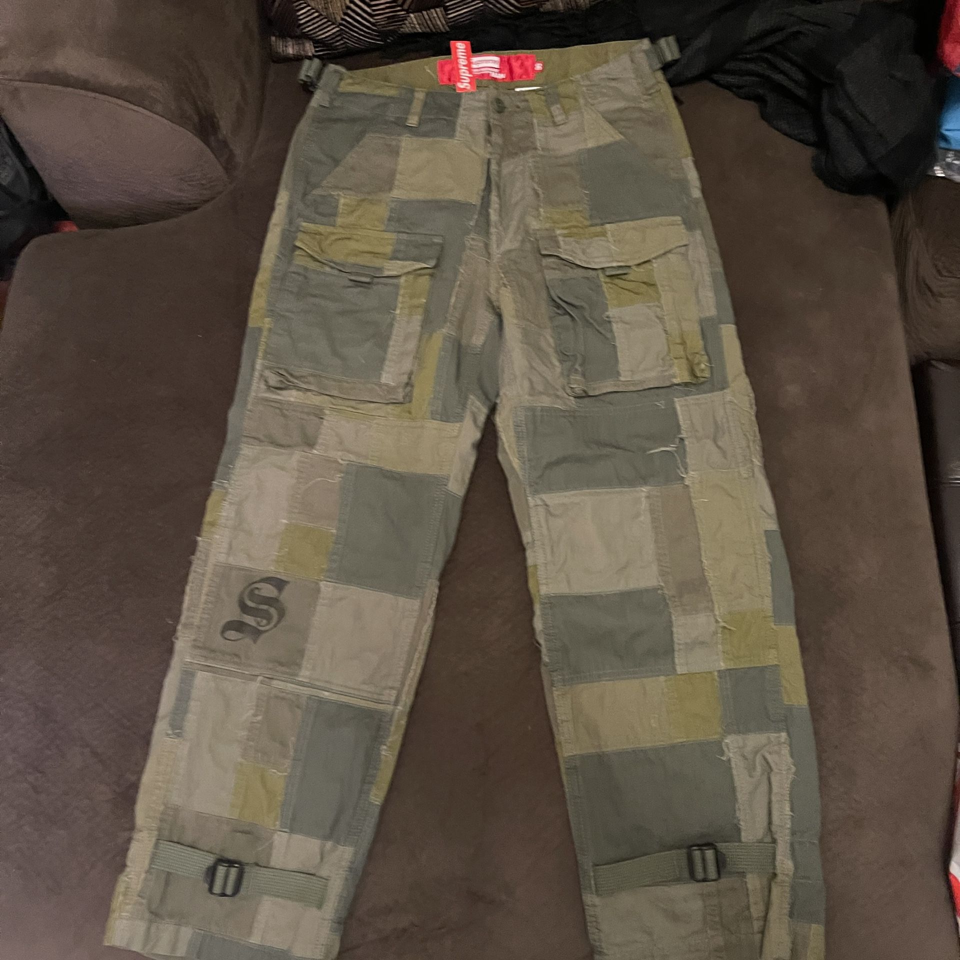 Supreme X Junya Wanatabe Patchwork Cargo Pants Olive Size 30 NEW