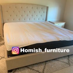 New In Box King Bed Frame With Mattress (Read Description Below)