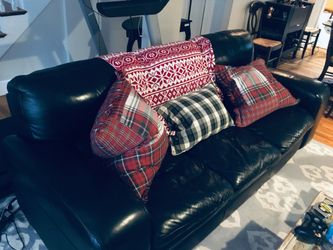 Jordan’s leather couch