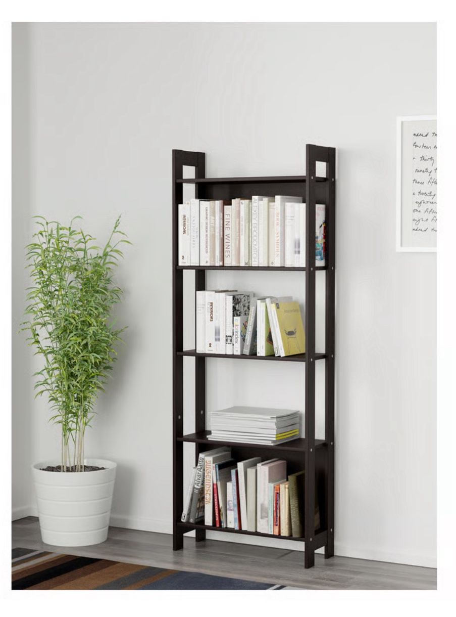 IKEA LAIVA Bookcase, black-brown, 24 3/8x65 "