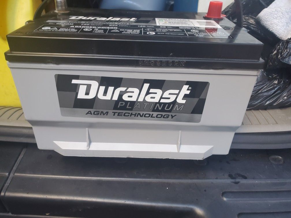 Brand new Duralast Platinum Battery 65-AGM Group Size 65 750 CCA perfect for car audio amp installation