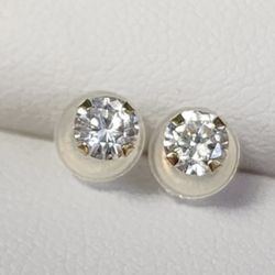 10k Yellow Gold CZ Earrings 