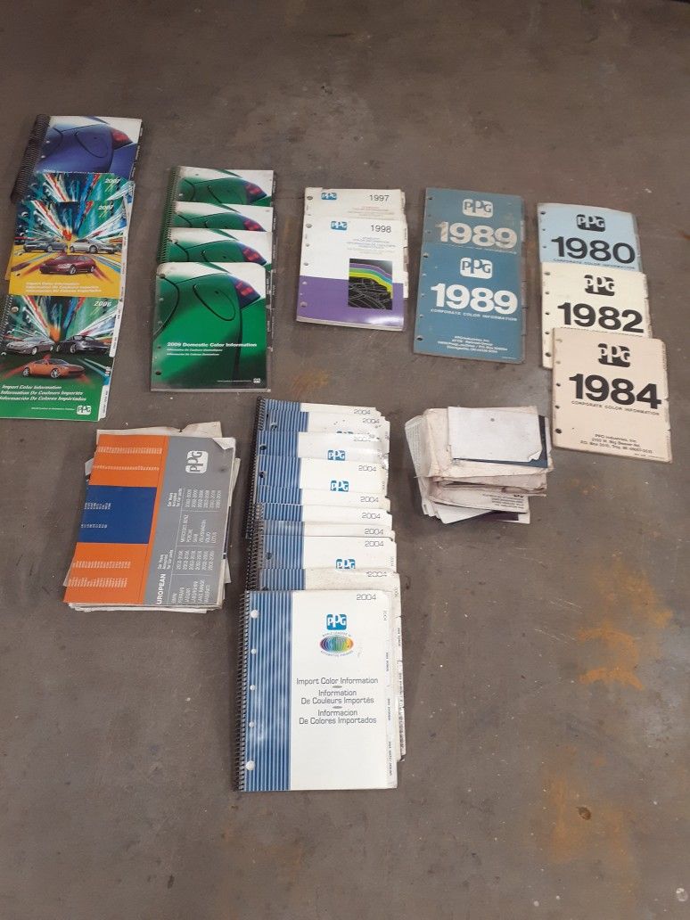PPG Automotive Paint Color Chip Books And Microfiche Cards