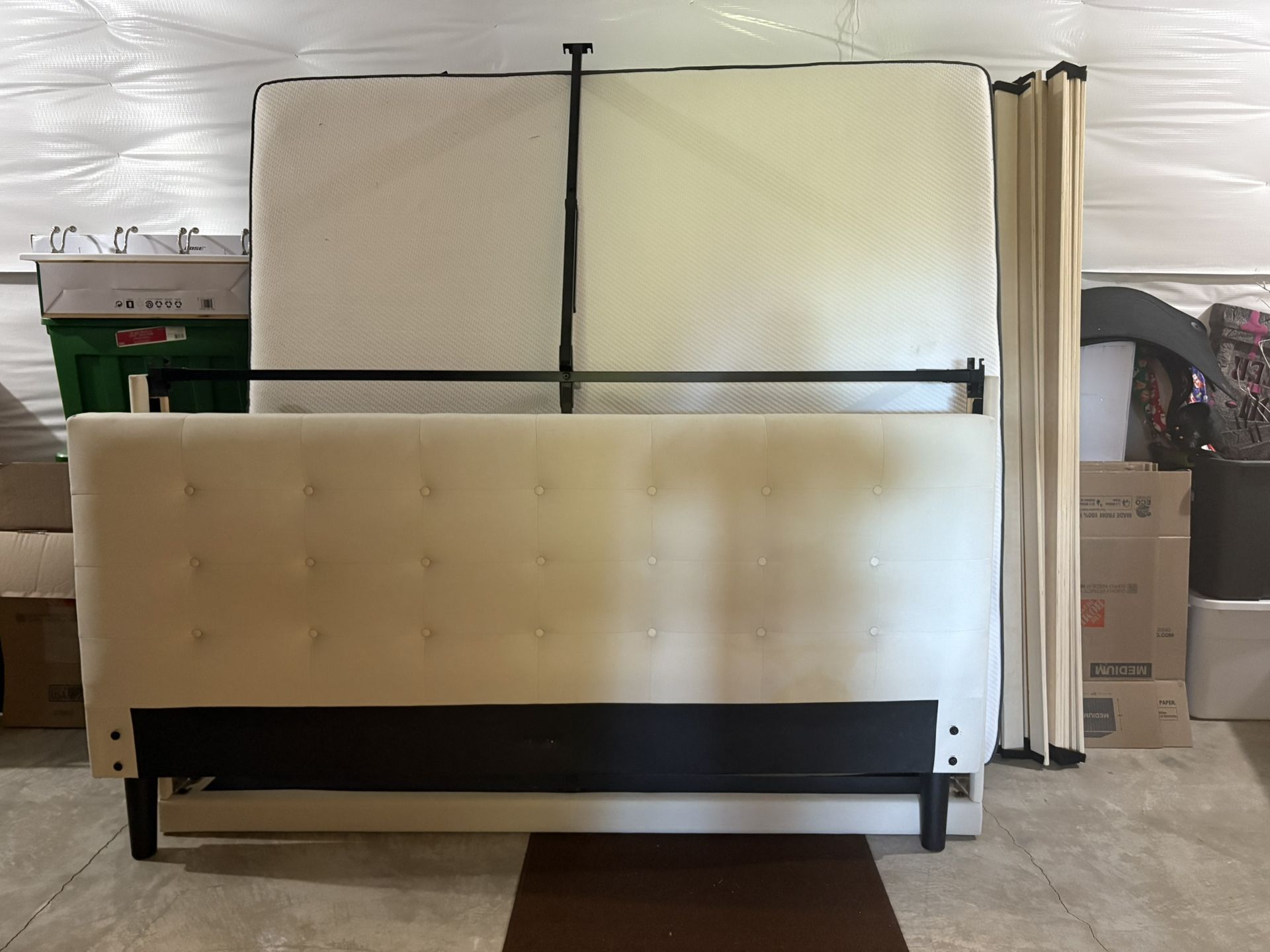 King Size Bed Frame, Headboard And Mattress
