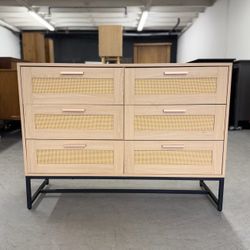 Rattan 6 Drawer Dresser