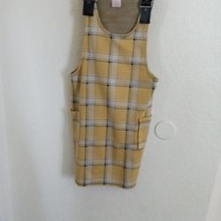 Yellow/Brown Plaid  Dress Size Small