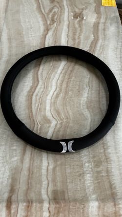 Hurley Steering Wheel Cover for Car, Truck, and SUV, Durable Steering Wheel Protection, Grip Off-Black/Black