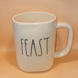 MUG--FEAST--RAE DUNN by Magenta Pottery--new other bottom is scratched 