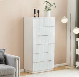 White Tall Dresser with 7 Drawers