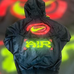 Nike Windbreaker Jacket  medium Windrunner  Air Black Neon Full Zip NWOT