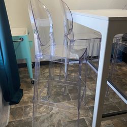 Bar Height Acrylic Chairs 