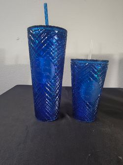 Big and Tall Blue Starbucks Siren Logo Tumblers / Cups (36 oz & 24 oz)