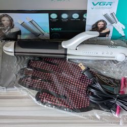 VGR Travel Curling Iron, 110~250V Dual Voltage with European Plug Adapter for International Travel