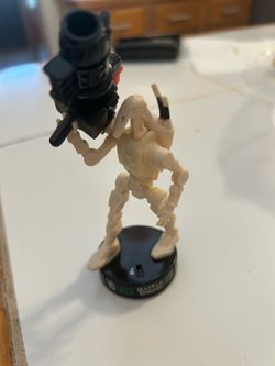 Star Wars-Attacktix-Battle Droid Game Piece-#4-Black Base-3.5"-2005-Hasbro