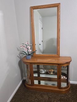 Oak Curios Cabinet