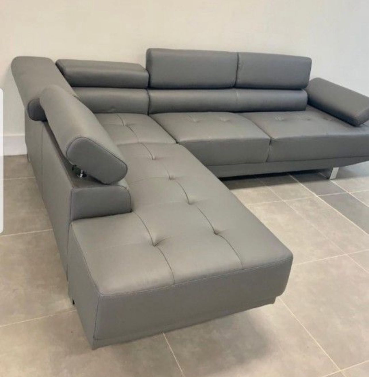 Grey Sectional Sofa 🛋 Leather NEW
