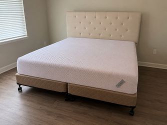 King upholdered Bed Frame with mattress
