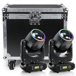 LED 100W king kong  Beam Moving Head DJ Party Lights (2 lights and case)