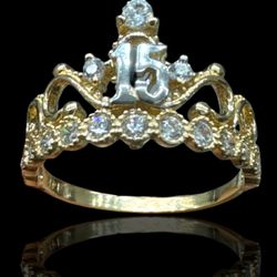 ANILLO XV AÑOS ORO 14K