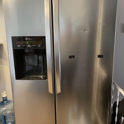 LG Stainless Steel Fridge - $500