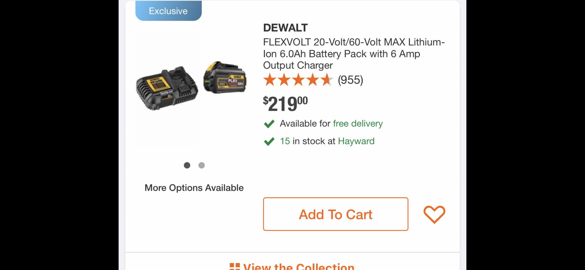 6ah DeWalt Flexvolt Battery Kit
