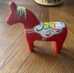 Dala Horse 9.2” High Hand Painted Swedish Folk Art Scandinavian design