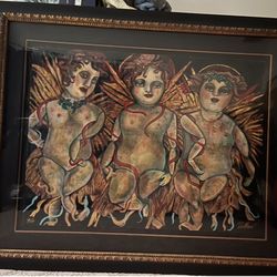 Three Stylized Angles By Christina De Musee 64x52 Inch