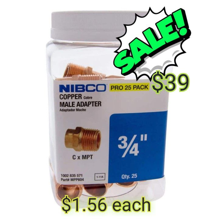  3/4 in. x 3/4 in. Wrot Copper Cup X MIP Adapter Pro Pack (25-Pack)
by

Everbilt