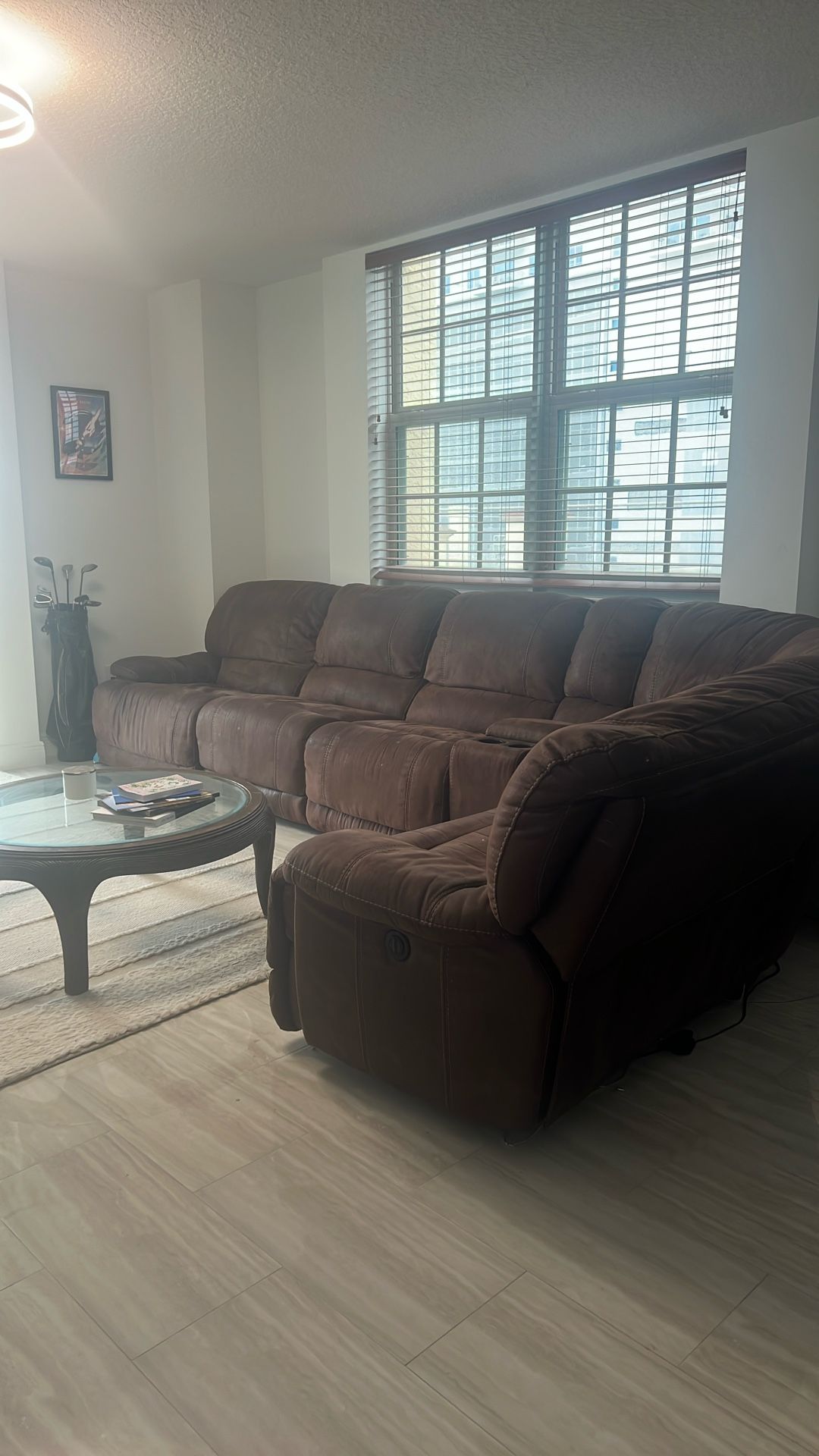 Modular Sectional Sofa With 3 Power Recliners 