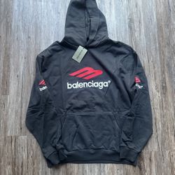 Red And Black Balenciaga Hoodie