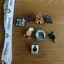 Disneyland Pins And Lanyard