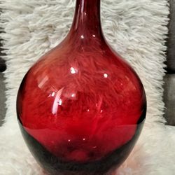 Glass Red Vase 