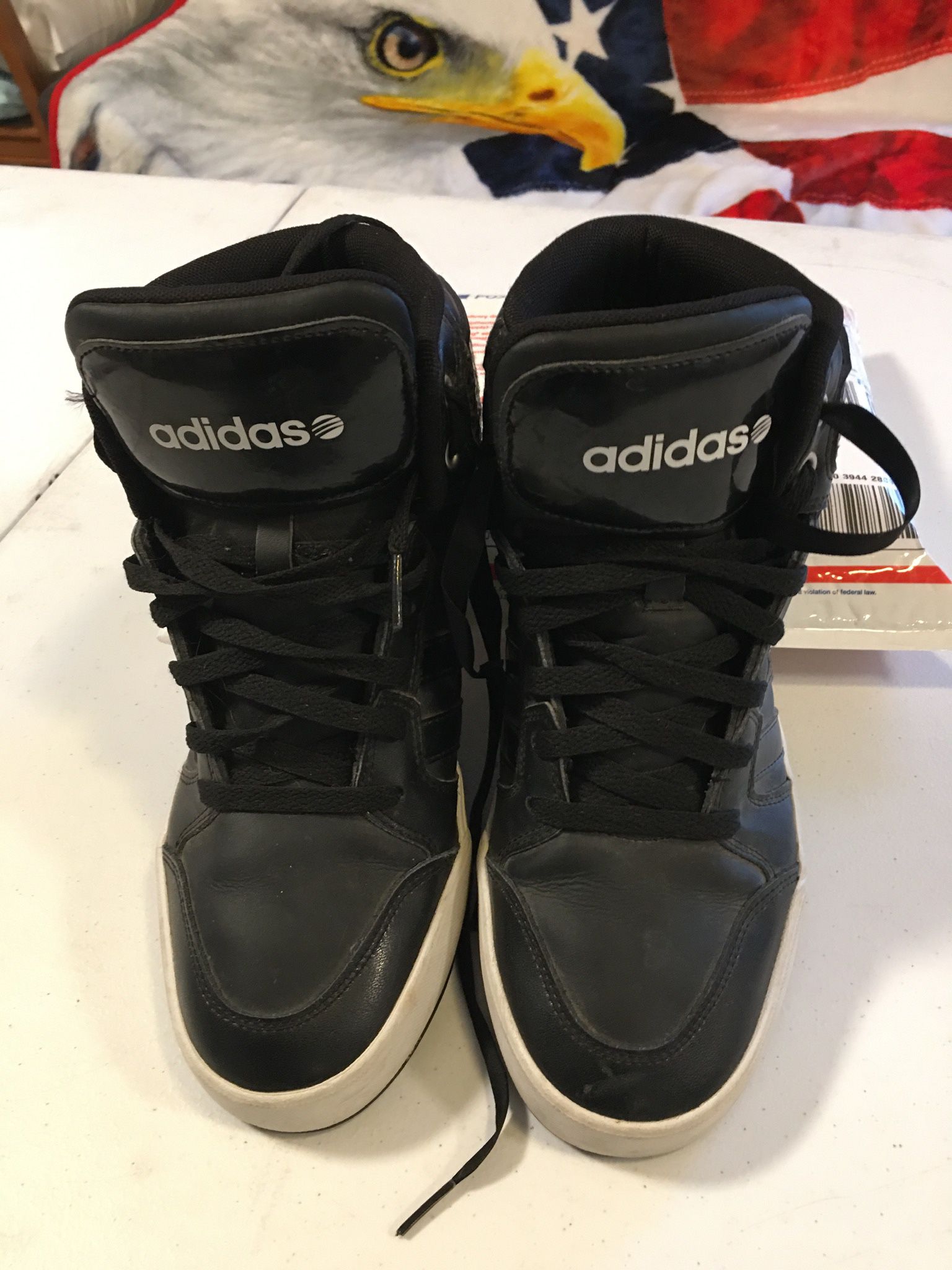 Adidas Ortholite NEO Black White High Tops Sneakers 9.5 Shoes for Sale in Cincinnati, OH - OfferUp