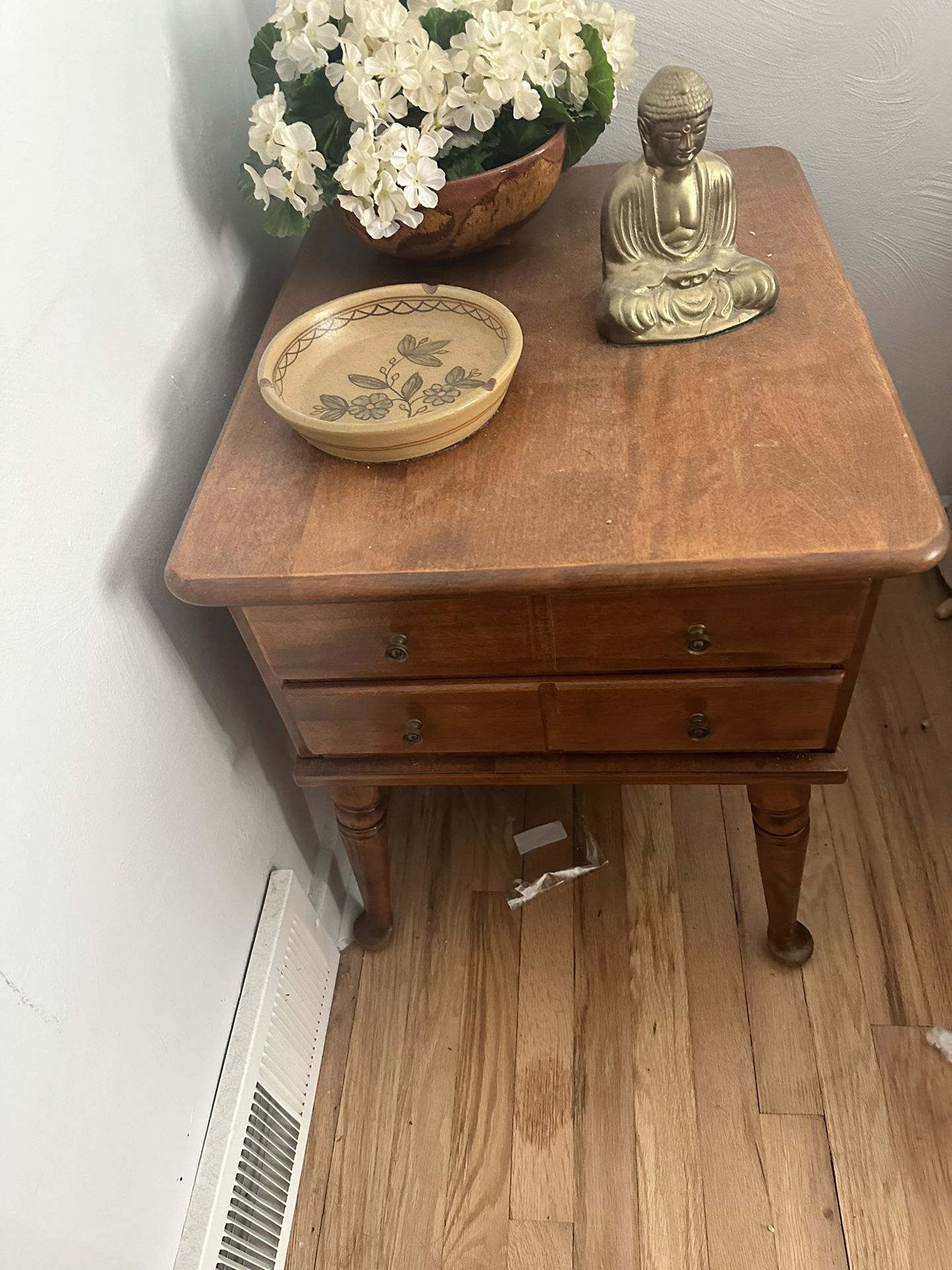 Antique 2-Drawer Side Table