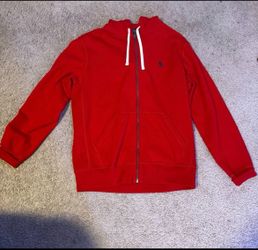 Polo zip up hoodie red size medium