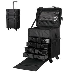 Makeup Travel Case 2in1 Makeup Rolling Case Artist Travel Organizer