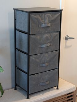 Vertical dresser storage drawers of fabric 4 tier