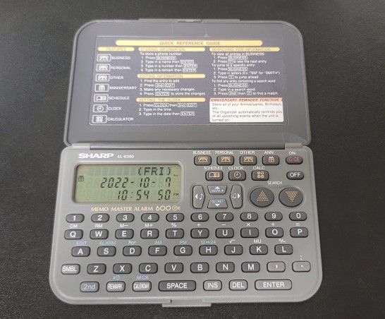 Vintage Sharp EL-6390 Memo Master Alarm 600 Pocket Organizer