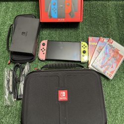 OLED Switch With Accessories And Games  Basically Brand New