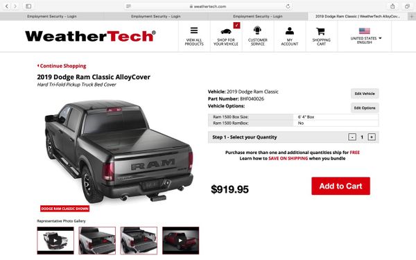 Weather Tech Lomax Tonneau Cover For Sale In Brush Prairie Wa Offerup