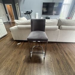 Restoration Hardware Remy Velvet Chrome Counter Stools – Set of 4, Like New