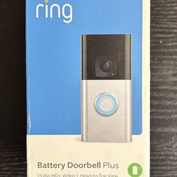 RING BATTERY DOORBELL PLUS 1536p HD+ VIDEO SATIN NICKEL SEALED