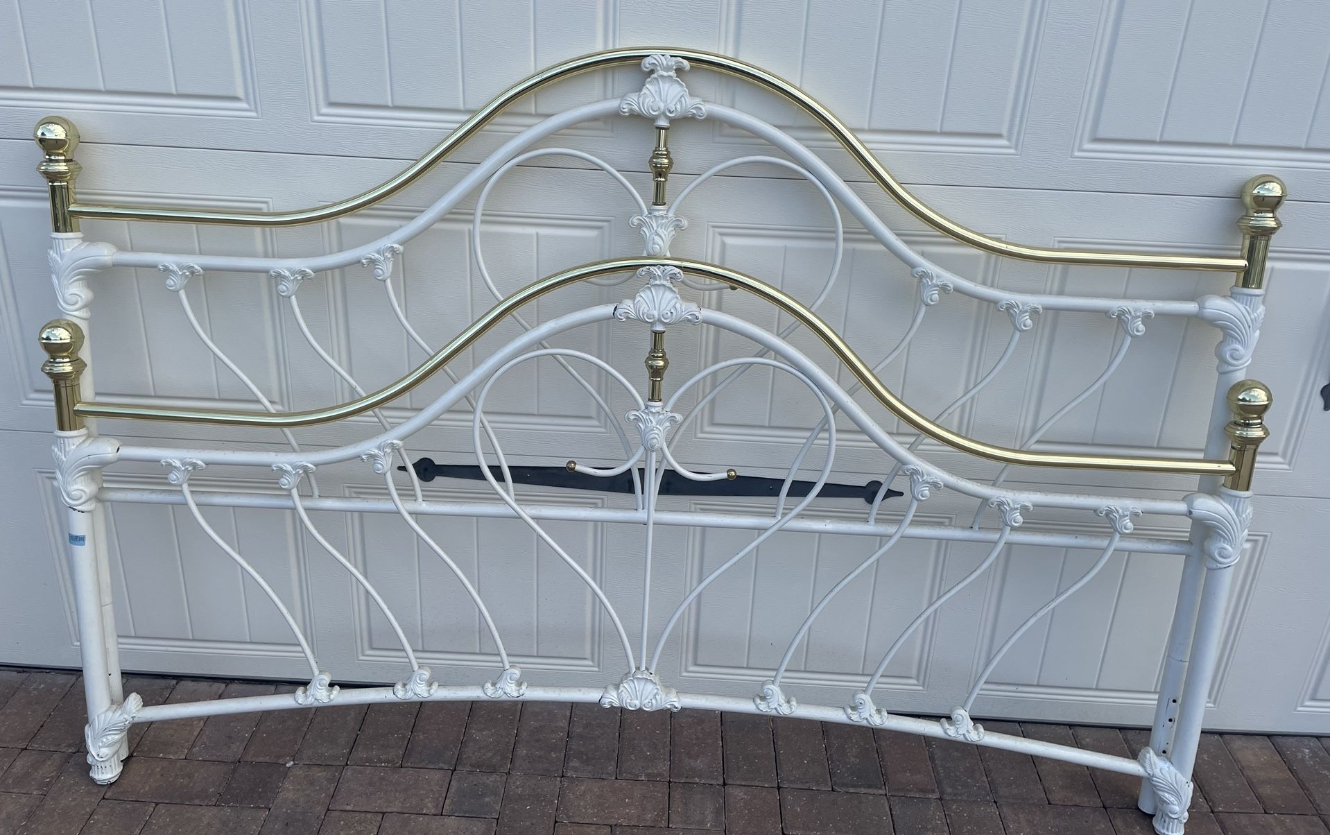 King Size Brass / White Iron Headboard And Footboard,All Products : American Fashion Style Bags On Sale