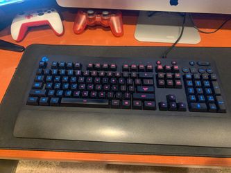 Logitech g213 membrane gaming keyboard with dedicated media controls and RGB back lit keys