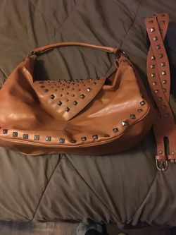 Brown purse with belt